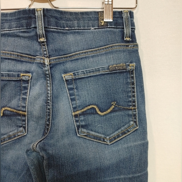 Seven 7 for all Mankind The High Waist Ankle Skinny Size 24 Dark Whiskering - Picture 6 of 11